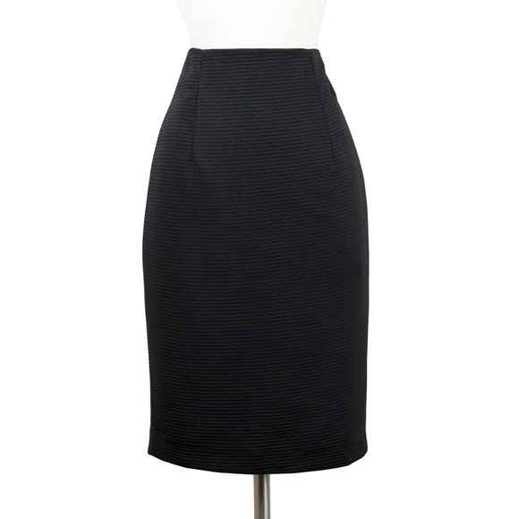 Traffic People | Black Textured Pencil Skirt - Picture 1 of 4